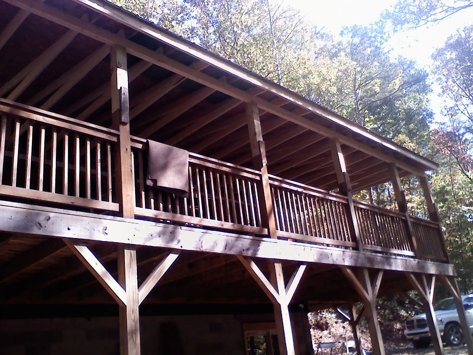 Timber framing under a new elevated porch and deck — Roof Leak Repair in Tarzan by Roofing Brothers